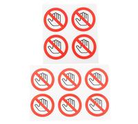 GALPADA Pegatinas Adhesivas de Seguridad Redondas 20 Mm, Señal de Advertencia de No Tocar para Fábrica y Oficina, 10 Unidades, Etiqueta Autoadhesiva Resistente para Superficies Lisas