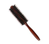 GALPADA Peine Cilíndrico Para Rizar El Cabello Peine Redondo Para Secar El Cabello De Jabalí Cepillo De Cerdas Suaves Para Mujeres Bambú Natural Marrón