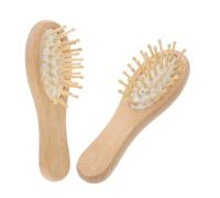GALPADA Peine de Cojín Masajeador Capilar de Madera 2 Unidades Mini 12x4,5 Cm para Cuero Cabelludo Sensible Mujeres y Niñas Uso Diario Portátil