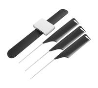 GALPADA Peine Magnético Portátil de Goma y Acero Inoxidable Cara Metálica para Peluquería Profesional, Diseño Negro y Uso en Estilismo y Peinados