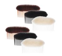 GALPADA Peine para Aumentar Volumen al Cabello 3 Piezas Grande Colores Marrón Negro y Beige Herramienta Esponjosa Invisible para Moños Accesorio para Peinado Femenino y Diario