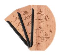 GALPADA Peine Quitapelusas de Madera para Ropa 3 Piezas Diseño de Flor Silvestre, Afeitadora Anti-bolitas Manual Reutilizable, Ligera y Portátil para Limpiar Suéteres y Ropa Diaria