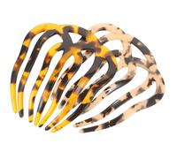 GALPADA Peines de Inserción Vintage 2 Piezas, Diseño Retro de 7 Dientes, Material Acetato, Colores Carey Oscuro y Claro, Peines para Peluquería y Peinado, Accesorios Ligeros para Cabello