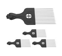 GALPADA Peines de Metal para Cabello Afro 4 Piezas Peine Ancho para Cabello Rizado y Grueso Herramienta Profesional para Peinar y Separar Mechones en Salón y Uso Personal