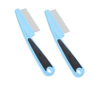 GALPADA Peines Finos Diseño de Dientes Finos de Acero Inoxidable y Plástico para Eliminar Pelo y Uso Cómodo, Paquete de 2 Unidades para Mascotas y Niños