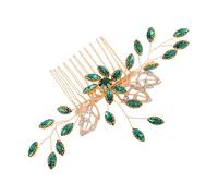 GALPADA Peineta de Novia Verde de Aleación con Cristales de Imitación Peineta Lateral Ergonómica para Bodas Accesorio Brillante y Duradero para Mujeres y Niñas