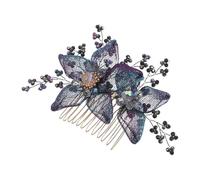 GALPADA Peineta Lateral de Metal con Flores Artificiales, Peineta de Flores Vintage para Mujer, Peine Francés Pequeño Decorativo para Boda y Fiesta, Accesorio Ligero y Artesanal