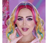 GALPADA Peluca Corta Mujer Rizada Colorida Estilo Sirena con Ondas Naturales Cómoda Ligera para Cosplay Fiestas Halloween