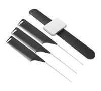 GALPADA Peluqueros Porta-pinzas, 4 Piezas de Peines con Punta Fina Negros, Pulsera de Goma Alfiletero para Peinar y Organizar Accesorios de Cabello