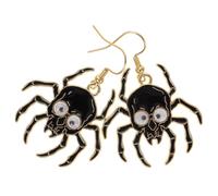 GALPADA Pendientes Colgantes de Araña Negros para Mujer, Diseño Creativo de Halloween Esmalte Brillante, Accesorios Divertidos y Espeluznantes para Fiestas Temáticas, Joyería de Moda