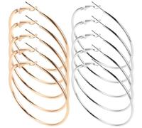 GALPADA Pendientes de Aro Metálicos Redondos 5 CM Set de 40 Piezas 20 Dorados 20 Plateados Diseño Abierto Minimalista Pendientes Grandes para Mujer Joyería Vintage para Eventos y