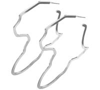 GALPADA Pendientes Exagerados De Botón Mapa Africano Para Mujer, Joyas De Acero Inoxidable Dorado, Ligeros y Versátiles Para Fiesta y Uso Diario, Par Único Plata