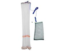 GALPADA Pesca Manual con Aro de Aluminio Resistente Malla Fina Monofilamento Fácil para Trampa de Cebo y Captura Agua Salada