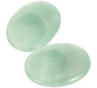 GALPADA Piedra de Masaje Antiestrés Natural 2 Piezas, Ovalada de Jade Verde, para Masaje de Dedos Pulgar, Portátil y Segura, Adecuado para Aliviar Tensión y Ansiedad en Hogar