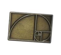 GALPADA Pin de Solapa Metálico Dorado Diseño de Proporción Áurea y Figura Matemática, Broche Vintage para Profesores y Amantes Matemáticas, Accesorio Elegante para Abrigos y Mochilas