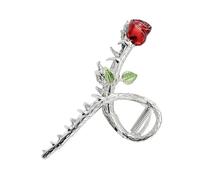 GALPADA Pinza Cabello de Metal Diseño Vintage de Rosa Roja, Pinza Grande Tipo Tiburón Que Sujeta el Cabello Firmemente y Es Cómoda para Citas y Eventos