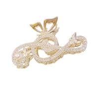 GALPADA Pinza Cabello Mujer Forma de Nota Musical en Aleación Dorada Rhinestones y Perlas, Diseño Elegante y Sujeción Segura para Cabello Fino y Uso Diario