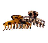 GALPADA Pinzas Cabello Grandes de Diseño Leopardo 2 Piezas de Hoja de Ácido Acético Sujetan el Cabello Fino o Grueso para Uso Diario o Salidas