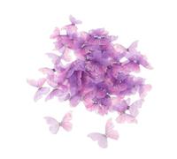 GALPADA Pinzas Cabello Mariposas 3D de Tul Doble Capa 45 CM Moradas Gemas de Imitación 100 Unidades para Cosplay Disfraces Navideños y Accesorios de Mujer