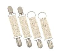 GALPADA Pinzas para Gorra y Suéter Ribete de Encaje Beige, 4 Piezas Multifuncionales para Viaje y Uso Diario, Clips Portátiles para Chal, Cárdigan y Bolso, Accesorio Práctico Femenino