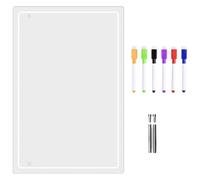 GALPADA Pizarra Acrílica de Borrado en Seco para Escritorio, Tablero Transparente Fácil de Usar para Notas y Recordatorios, 1 Set Blanco para Oficina