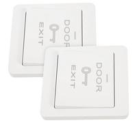 GALPADA Placa de Pared para Timbre de Puerta 2 Piezas Botón Pulsador de Salida, Material Pp Blanco, Diseño en Rejilla y Soporte Pieza para Control de Acceso