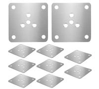 GALPADA Placas de Fijación para Patas de Sofá 6X6 CM 20 MM Grosor Metal Resistente 10 Unidades 4 Orificios Herrajes para Reparación y Refuerzo de Muebles Soporte para Patas de Mesa