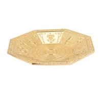 GALPADA Plato Budista Octogonal Dorado para Ofrendas Base Trípode, Bandeja Ritual de Incienso y Fuego para Culto en Templos, Decoración Tradicional y Ceremonias Religiosas