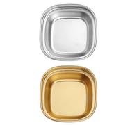 GALPADA Platos para Mojar de Acero Inoxidable 2 Piezas, Tazones para Salsas Delicados y Hermosos, Ideales para Barbacoa y Picnic en Cocina