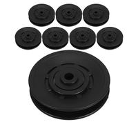 GALPADA Polea de Repuesto para Equipo de Entrenamiento 8 Piezas de 90 Mm Cojinete de Nailon y Funda Protectora Negra, Compatible Máquinas de Gimnasio para Uso en Casa y