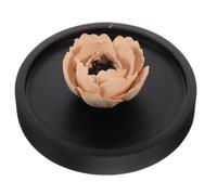 GALPADA Porta Incienso de Cerámica con Base de Bambú en Forma de Pétalos de Flor, Difusión Constante de Aroma, Resistente a Altas Temperaturas, Adecuado para Meditación y Yoga