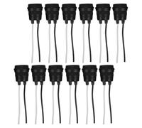 GALPADA Portalámparas E27 Negro de Pvc y Metal Resistente al Calor con Diseño Integrado para Cocina y Baño, Paquete de 12 Piezas para Uso en Exteriores