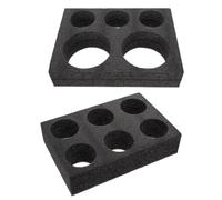GALPADA Portavasos de 2 Piezas de Lana Espumosa Negra, Soporte Práctico para Tazas de Café y Bebidas, Bandejas Portátiles para Evitar Derrames en Exteriores Reutilizable