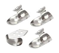 GALPADA Púas para Banjo y Guitarra de Acero Inoxidable Ajustables para Dedo Pulgar, Set de 4 Piezas Plateadas, Accesorio Resistente para Proteger Dedos y Mejorar Técnica de Toque
