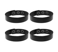 GALPADA Pulsera de Cuero de Vaca Negra Lisa de 1,6 Cm, 4 Piezas Unisex para Hacer Tú Mismo, Pulsera Sencilla para Parejas, Estudiantes y Uso Diario, Accesorio de Moda para Hombre y Mujer