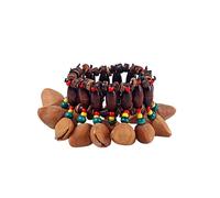 GALPADA Pulsera Étnico de a Orquestal Campana Cáscara Mano Hecha de Nuez Natural, Diseño Especial, Acompañando Batería y Percusión