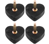 GALPADA Puntas de Tacón Forma de Corazón para Tacones Altos, Tapas de Reparación de Talón Negras, Material Resistente, 2 Pares (clavija Gruesa y Fina), Accesorios para Reparación