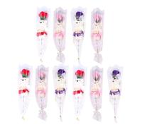 GALPADA Ramo de Flores de Jabón de Tocador 10 Piezas Flor Falsa Forma de Clavel y Rosa Colores y Letras Aleatorias Decorativo para Día Madre y Padre Obsequio Original Color Aleatorio