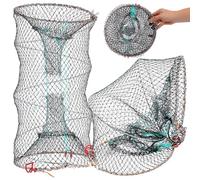 GALPADA Red Plegable para Cangrejos y Camarones de Nylon y Hierro, Fácil de Almacenar, 2 Piezas para Pesca de Pequeños Peces y Cangrejos