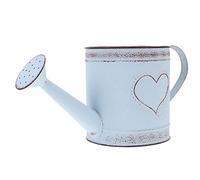 GALPADA Regadera De Jardín De Hierro Estilo Rústico Vintage para Decoración y Riego, Tamaño Mediano Asas Ergonómicas y Diseño Grabado En Líneas Redondas Corazones, Uso En Patio y Jardín