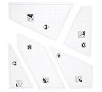 GALPADA Regla Acrílica Transparente para Acolchado 5 Unidades, Plantillas de Costura y Patchwork Patrones Precisos para Manualidades y Costura Creativa, Herramienta Ligera Portátil