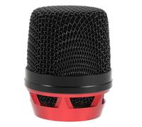 GALPADA Rejilla de Micrófono Metálica de 32 Mm, Pantalla Antiviento Roja y Negra para Micrófono de Mano, Cubierta Protectora Antirruido Compatible Estudio, Escenario y Ktv