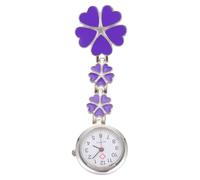 GALPADA Reloj de Enfermera Diseño Cinco Corazones, Aleación de Zinc Resistente, Color Púrpura, Mini Reloj Colgante para Mujer, Obsequio Original para Enfermeras y Doctoras, Adecuado Uso