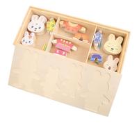 GALPADA Rompecabezas de Madera de Animales de Dibujos Animados, Puzzle Educativo Cambio de Ropa, Diseño de Conejito Pequeño, Juguete Infantil Montessori para Desarrollo