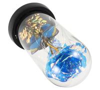 GALPADA Rosa Preservada en Cúpula de Cristal con LED Azul, Decoración para Hogar con Luz Nocturna, Obsequio para Mamá en Caja, Adorno Floral Eterno para Cumpleaños y Aniversarios