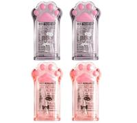 GALPADA Sacapuntas para Niña Forma de Pata de Gato, Plástico Resistente y Protección para Dedos, Paquete de 4 Piezas Depósito Transparente para Virutas, Adecuado para Estudiantes