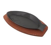 GALPADA Sartén para Asar en Forma de Pez 30,5x13,5 Cm de Hierro Profundidad de 3,5 Cm, Bandeja Reutilizable para Barbacoa y Parrilla, Resistente al Desgaste para Cocinar Pescado en Casa
