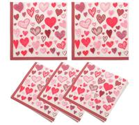 GALPADA Servilletas de Papel Corazón Rosa para Fiesta 40 Hojas, Servilletas Desechables Elegantes de Pulpa de Madera para Cumpleaños y Bodas