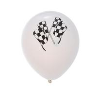 GALPADA Set de 15 Globos de Látex para de Fiesta y Graduación Lentejuelas y Confeti en Blanco y Negro Diseño de Banderas de Carreras