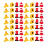 GALPADA Set de 40 Mini Señales de Tráfico y Conos de Seguridad de Resina para Escenas en Miniatura Accesorios para Dioramas Materiales para Maquetas de Mesa de Arena y Juguetes